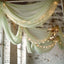 5ftx32ft Sage Green Chiffon Curtain Panel, Durable Flame Resistant Backdrop Ceiling Drapery With Rod Pocket