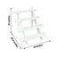 4-Tier Wooden Ladder Shelf Whitewashed Rustic Design - Cascading Stair Step Dessert Display Cupcake Holder 21"