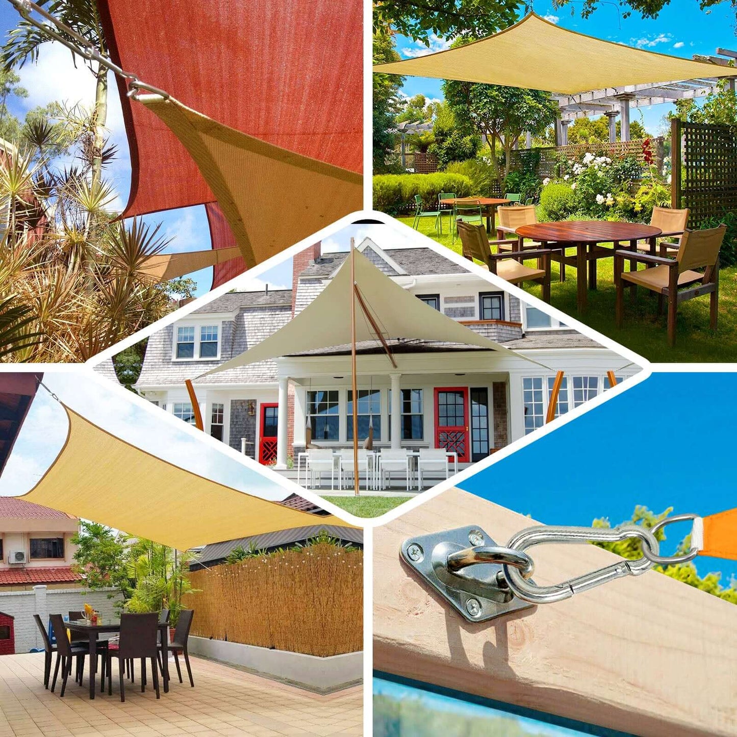 Triangle Stainless Steel Sun Shade Sail Installation Hardware Kit