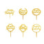 6-Pack Acrylic Happy Birthday Cake Toppers Gold Assorted Styles - Fun Reusable Cake Inserts for DIY Party Decoration Supplies