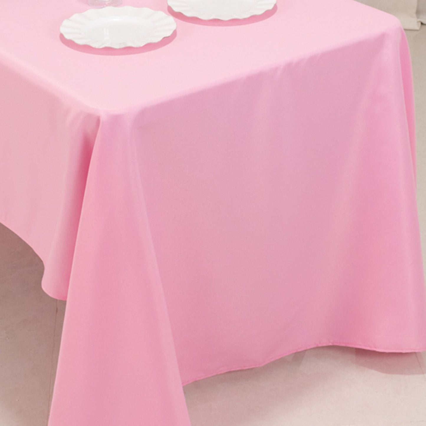 Premium Polyester 60"x126" Rectangle Tablecloth Pink - Stain-Resistant 220GSM Finish Table Cover