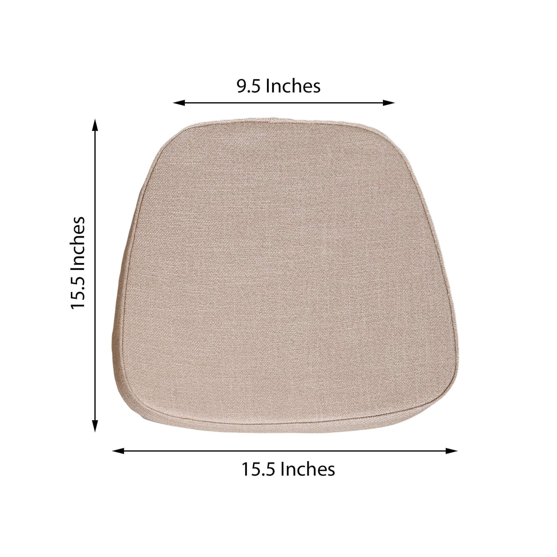 Natural Burlap Chair Cushion with Soft 2" Thick Pad and Ties - Rustic Removable Cover for Chiavari Chairs - Linen Luxes