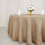 Faux Burlap Jute 120" Round Tablecloth Natural - Rustic Seamless Event Table Linen