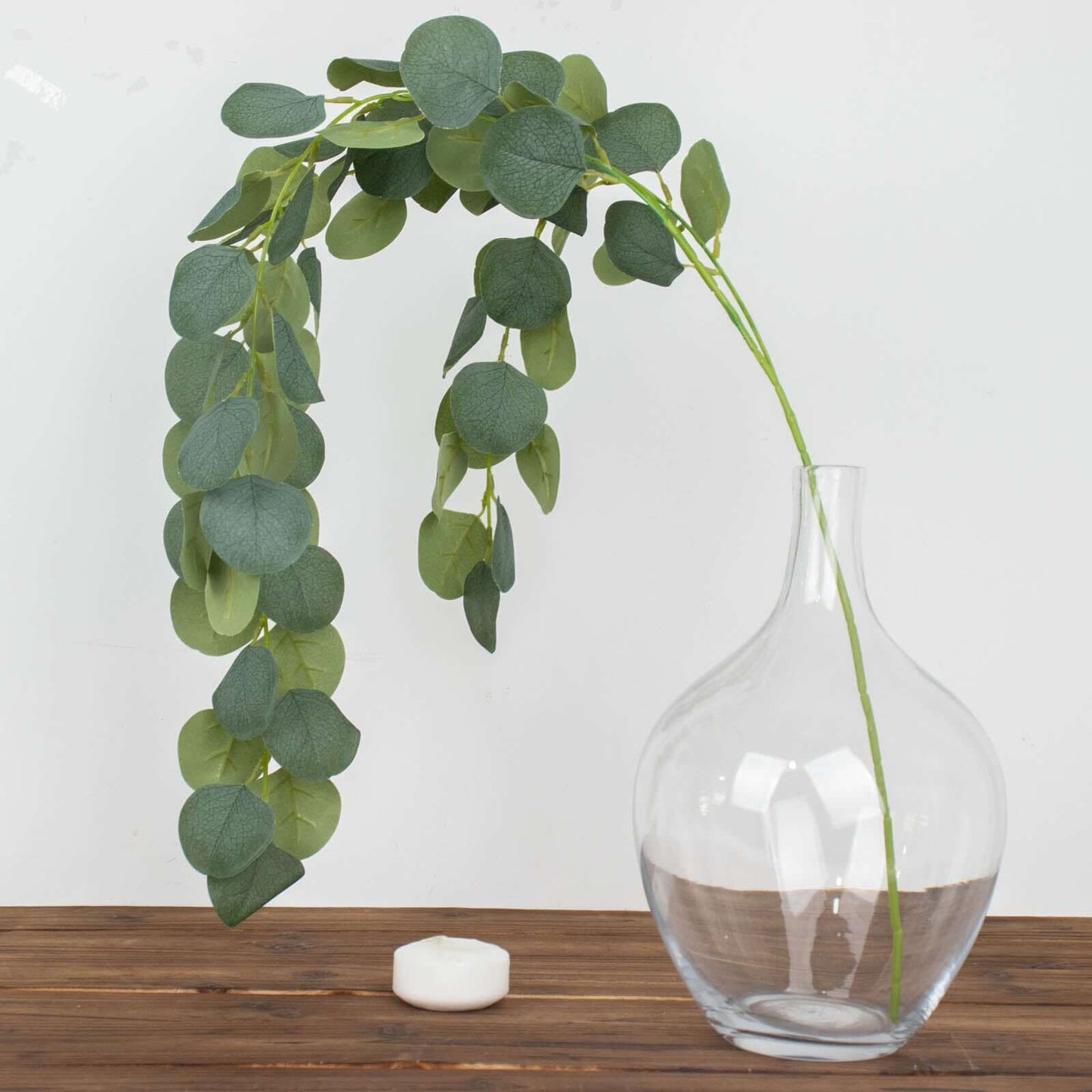 3 Pack 41" Green Real Touch Hanging Silk Silver Dollar Leaf Plant Stems, Artificial Indoor Eucalyptus Sprays