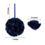 2 Pack 7" Navy Blue Artificial Silk Rose Kissing Ball, Flower Ball