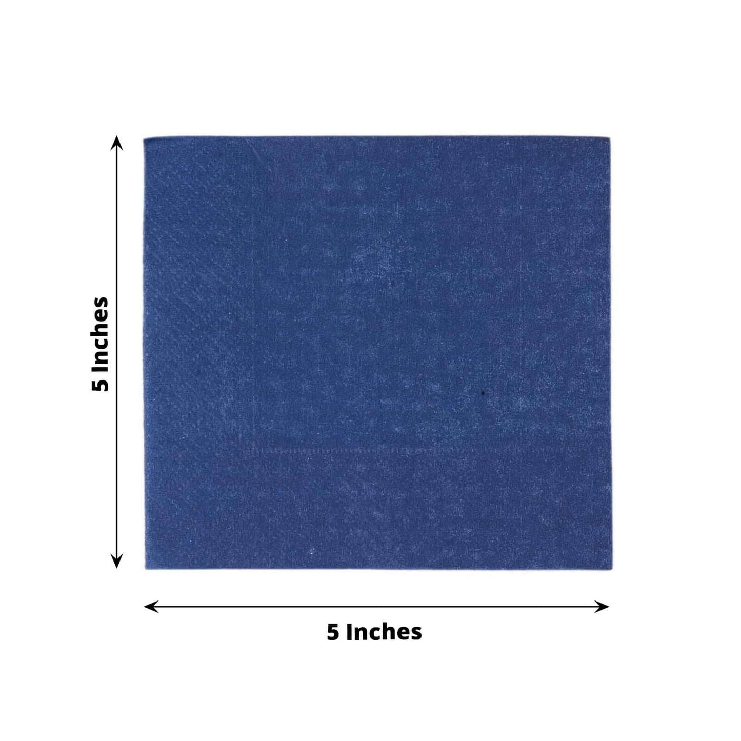 50-Pack Paper Beverage Napkins Navy Blue - 2 Ply Disposable Soft 18GSM Cocktail Napkins 5"x5"