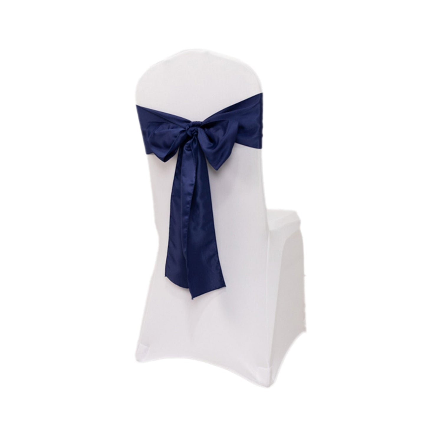 5 Pack Lamour Satin 6"x106" Chair Sashes Navy Blue - Stylish Reusable Decorative Bows
