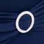 Stretch Spandex Chair Cover Navy Blue for Folding Chairs - Secure Fit Slipcover with Silver Rhinestone Buckled Sash Band