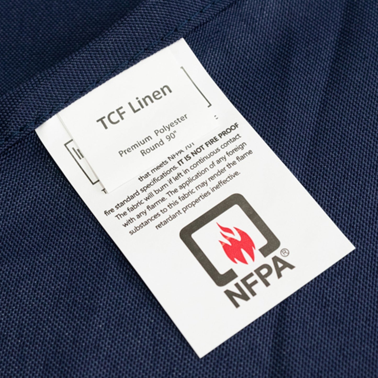 Fire Retardant Premium Polyester 90" Round Tablecloth Navy Blue - High-Performance Table Cover