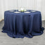 Fire Retardant Premium Polyester 132" Round Tablecloth Navy Blue - High-Performance Seamless Table Cover