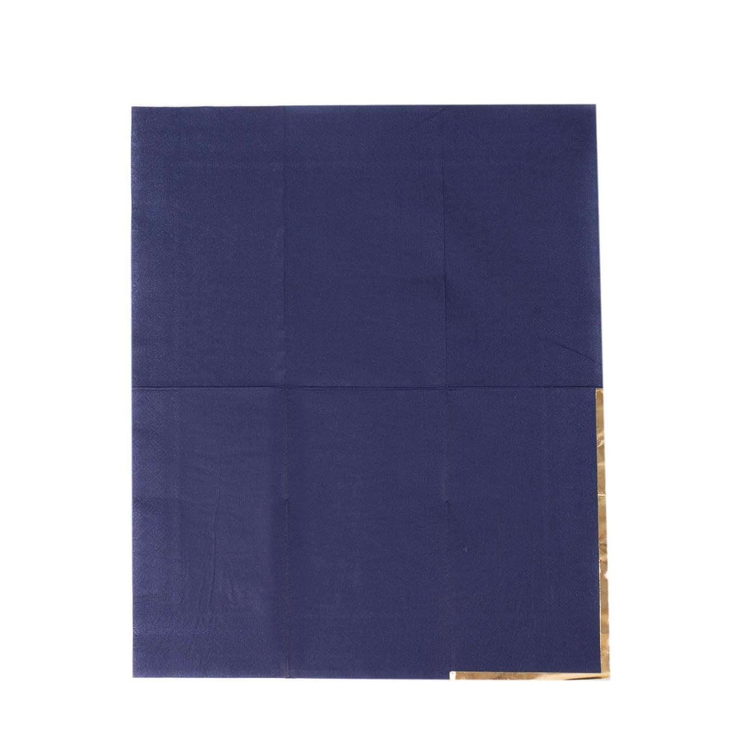 50-Pack Paper Dinner Napkins Navy Blue with Gold Foil Edge 2 Ply - Stylish Disposable Napkins
