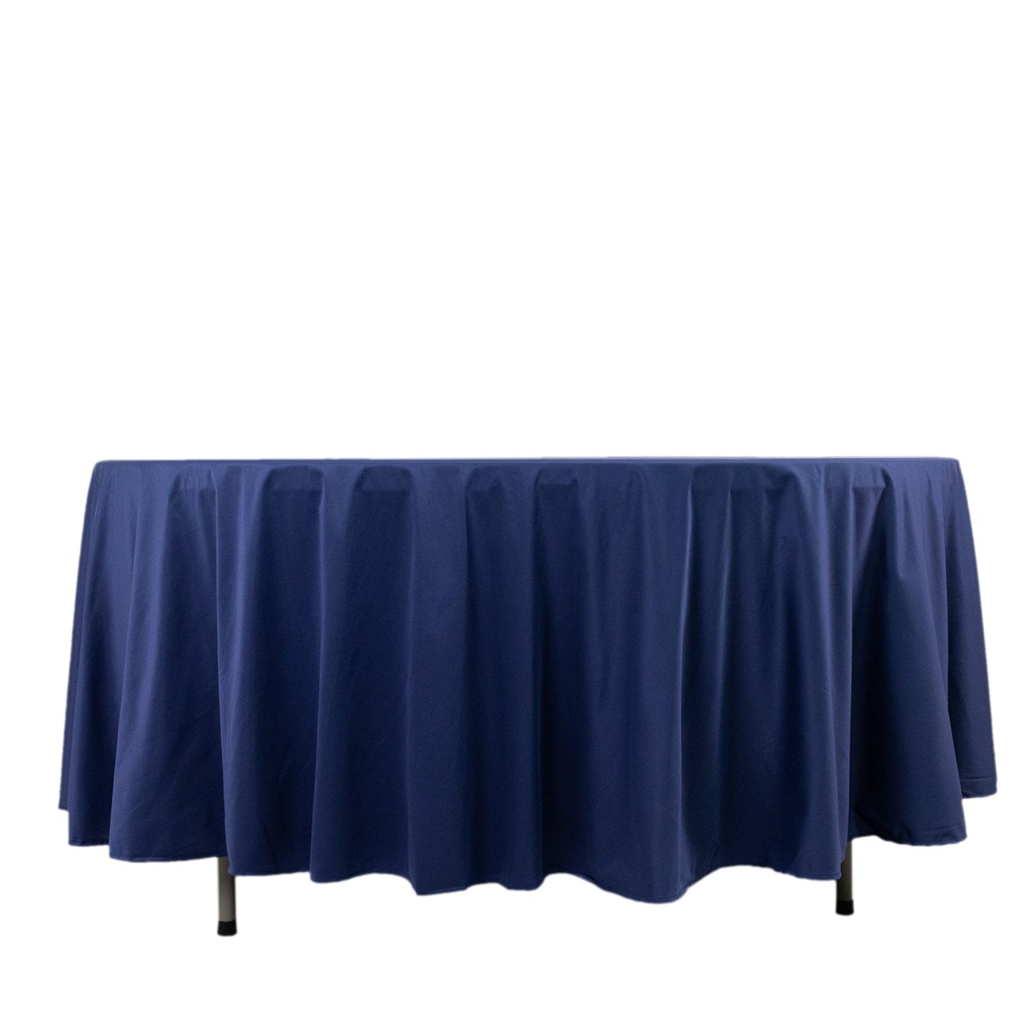 Scuba Round 108" Tablecloth Navy Blue - Wrinkle Free & Stain Resistant Table Cover