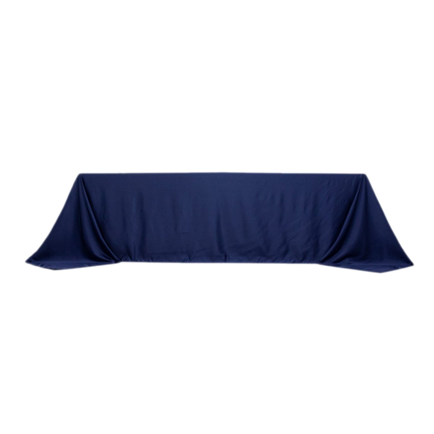 Lamour Satin 90"x156" Rectangle Tablecloth Navy Blue - Luxurious, Soft Seamless Table Cover
