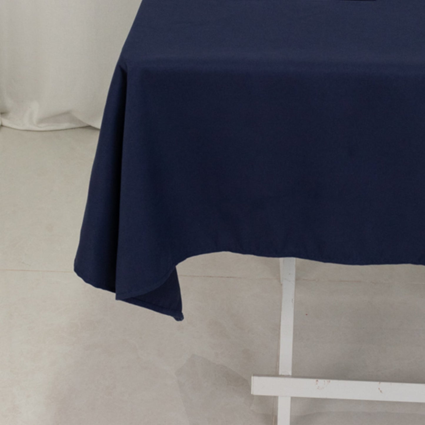 Cotton Blend 54"x54" Table Overlay Square Tablecloth Navy - Wrinkle-Resistant Table Topper