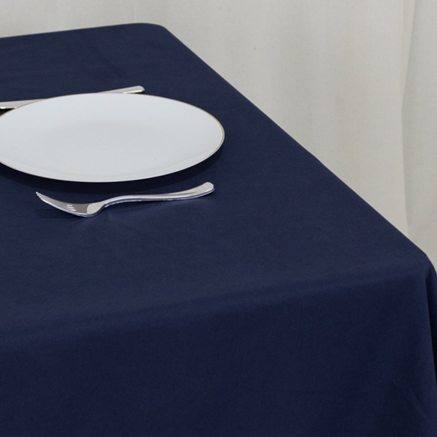 Cotton Blend 54"x54" Table Overlay Square Tablecloth Navy - Wrinkle-Resistant Table Topper