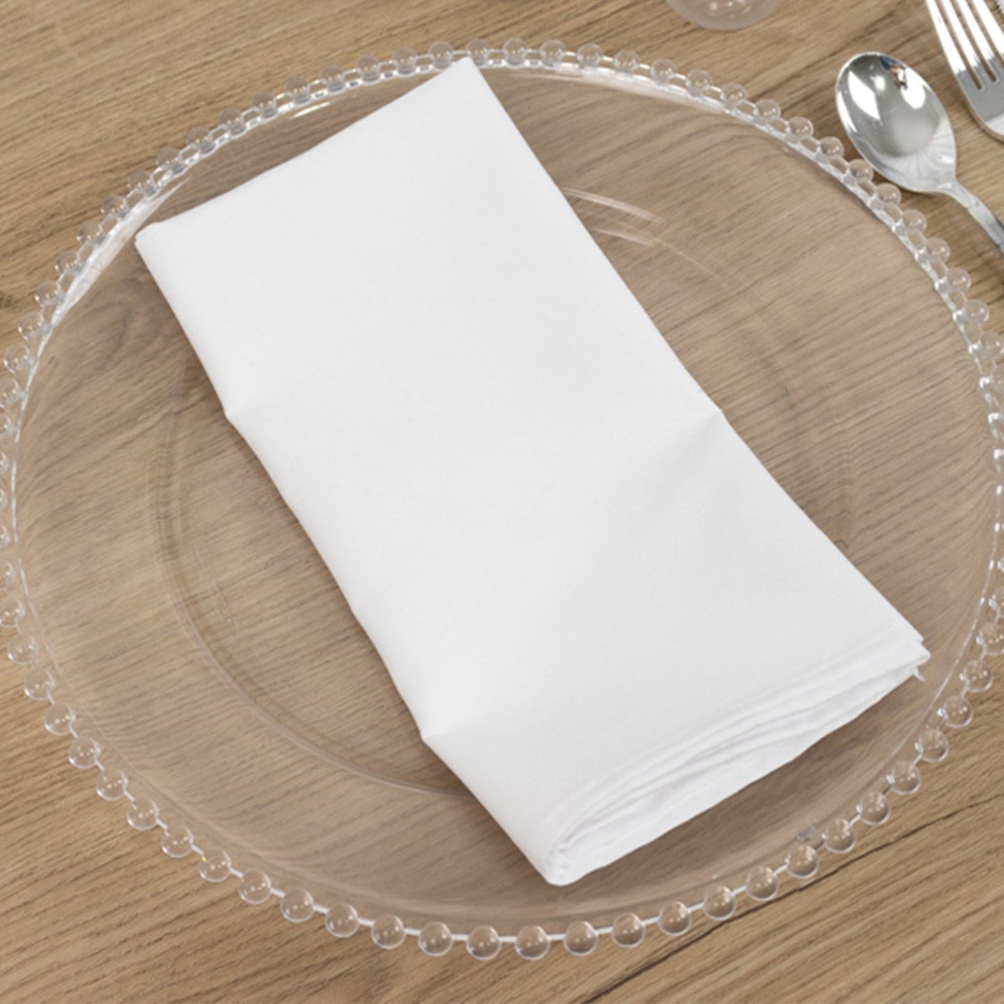 5 Pack Cotton Blend 20"x20" Napkins White - Wrinkle-Resistant & Washable Dinner Napkins for Everyday Use