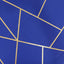 5 Pack Polyester 20"x20" Napkins Royal Blue with Gold Geometric Foil Pattern - Modern Reusable Dinner Napkins