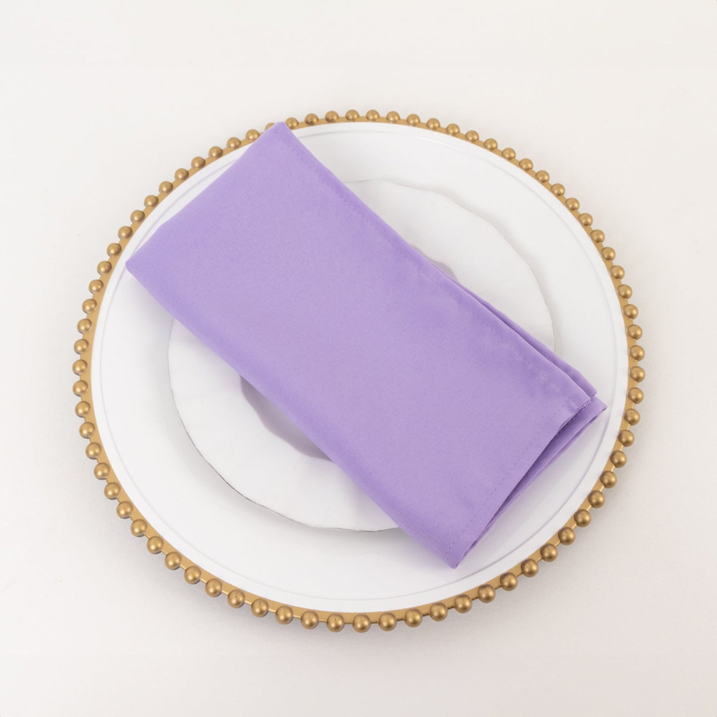 5 Pack Premium Polyester 20"x20" Napkins Lavender Lilac - Wrinkle-Resistant & Durable Dinner Napkins