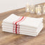 10 Pack Premium Spun Polyester 18"x22" Napkins White/Red Bistro Style - Highly Absorbent Cotton-Like Feel Cloth Napkins