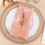 5 Pack Satin 20"x20" Napkins Dusty Rose Glossy Stripes - Durable & Wrinkle-Free Cloth Napkins