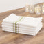 10 Pack Premium Spun Polyester 18"x22" Napkins White/Sage Green Bistro Style - Highly Absorbent Cotton-Like Feel Cloth Napkins