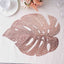 6-Pack Dining Table Mats Monstera Leaf Design Rose Gold - Vinyl Non-Slip Surface for Tropical Themes 18"