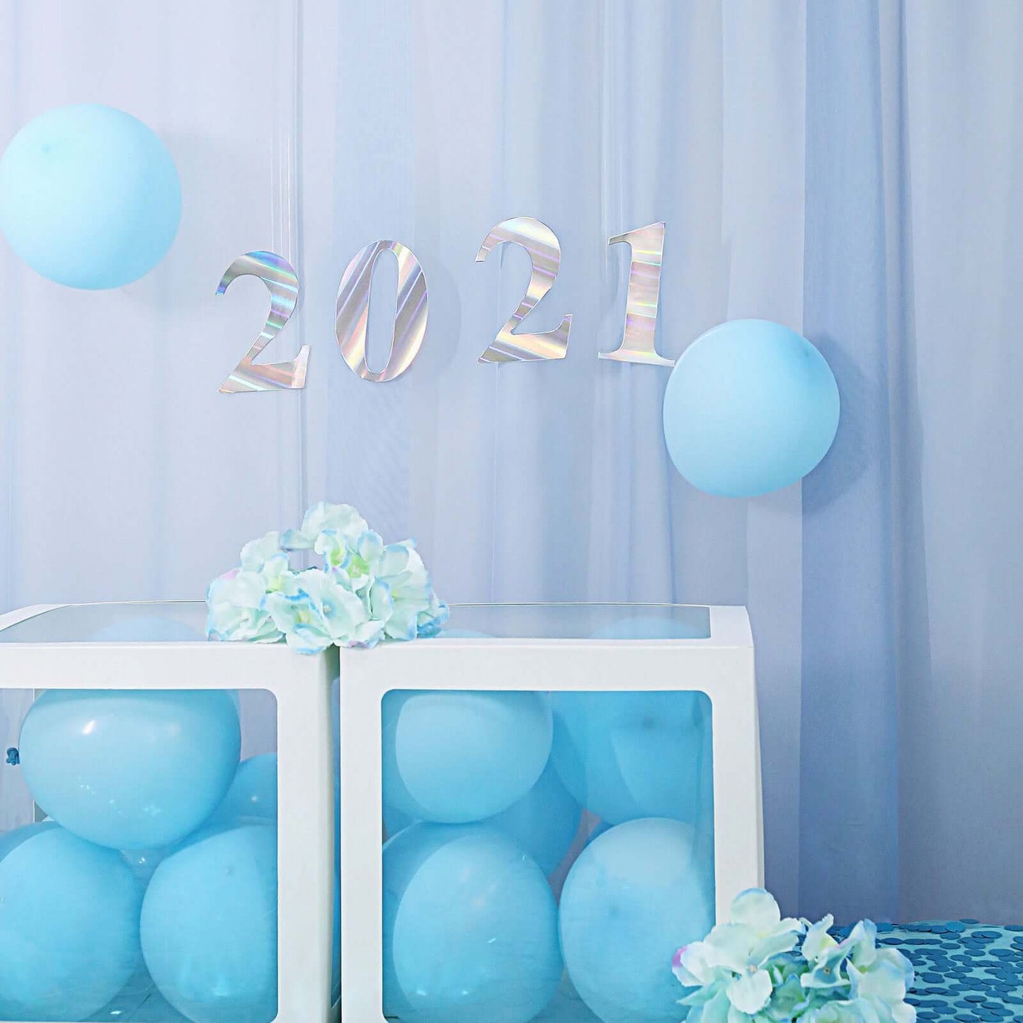 4 Pack 5" Iridescent 0-9 Number Stickers Banner, Customizable Stick on Numbers - 2