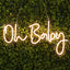 26" Oh Baby Neon Light Sign, LED Reusable Wall DÃ©cor Lights With 5ft Hanging Chain