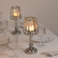 2-Pack 11" Crystal Pendant Candle Holders - Classic Empire Lamp Shade Style in Silver, Votive Candle Stand For Table Centerpieces