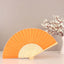 5 Pack Orange Asian Silk Folding Fans Party Favors, Oriental Folding Fan Favors