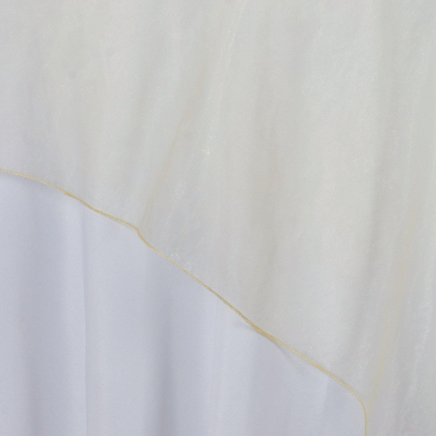 Organza 72"x72" Table Overlay Square Tablecloth Champagne - Sheer Table Cover - Linen Luxes
