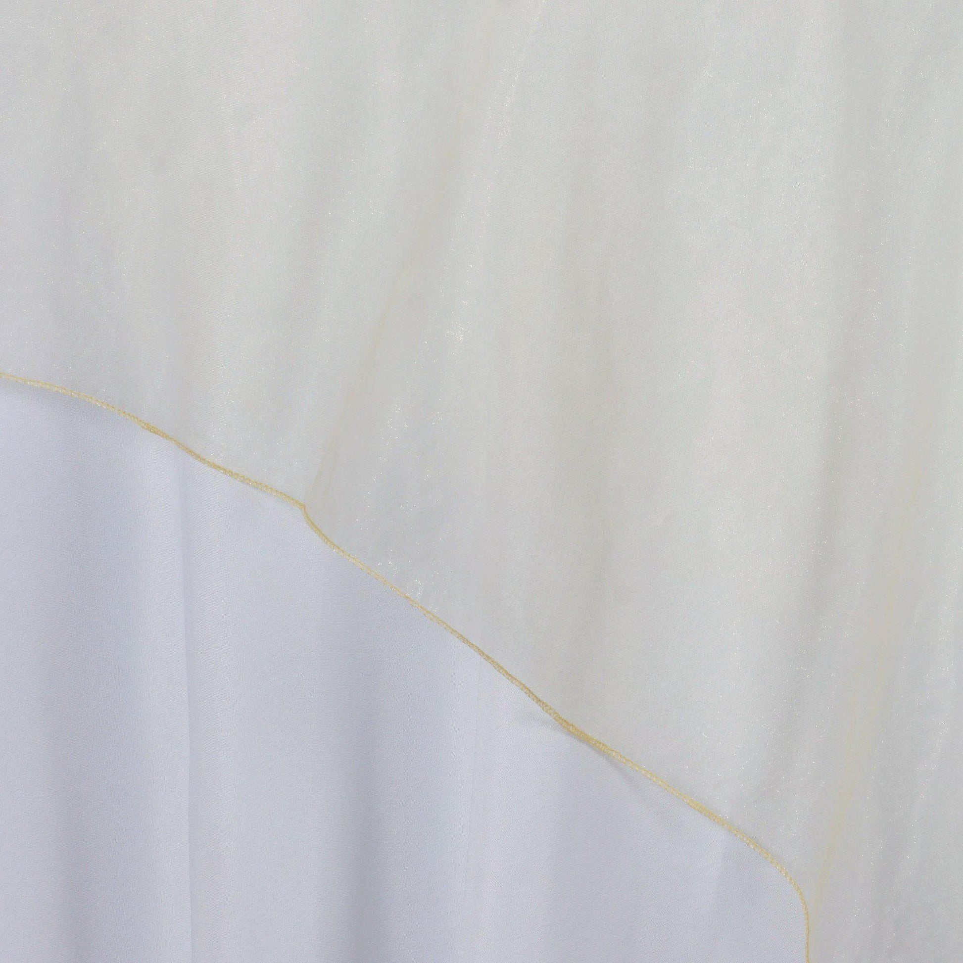 Organza 72"x72" Table Overlay Square Tablecloth Champagne - Sheer Table Cover - Linen Luxes