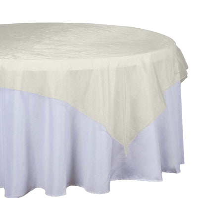 Organza 72"x72" Table Overlay Square Tablecloth Champagne - Sheer Table Cover - Linen Luxes
