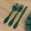 72 Pcs Plastic Silverware Set in Baroque Style Hunter Emerald Green - Heavy Duty Disposable Knife, Fork, and Spoon Set