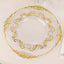 10-Pack Plastic 10" Round Dinner Plates in Clear with Gold Vintage Baroque Scalloped Rim - European Style Disposable Party Plates