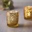 6-Pack Gold Glass Votive Tealight Holders - Stylish Primrose Design for Weddings & DÃ©cor
