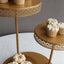 3-Tier Dessert Stand Hollow Lace Round Design Gold - Cupcake Tower and Tiered Cake Display Metal 21"