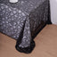 Tulle 90"x156" Rectangle Tablecloth Black - Sequin Leaf Embroidered Table Cover