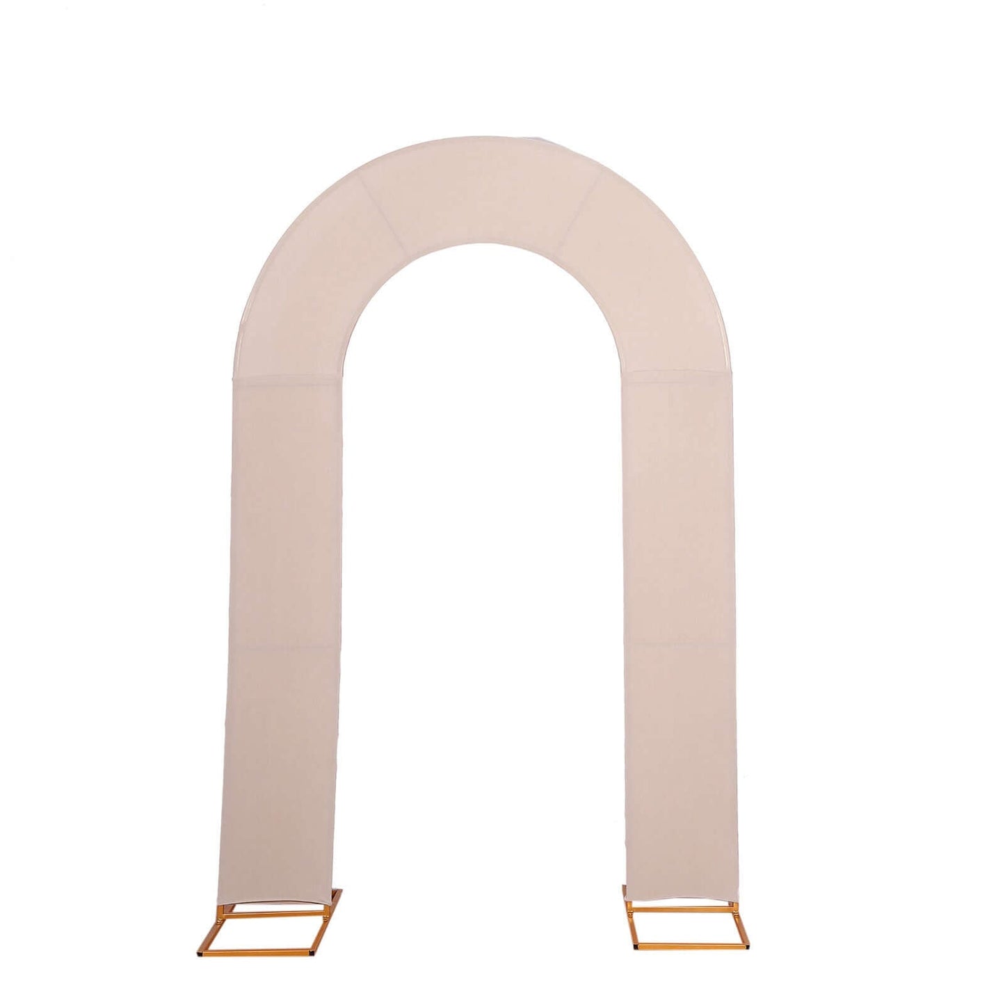 8ft Nude Spandex Fitted Open Arch Wedding Arch Cover, Double-Sided U-Shaped Backdrop Slipcover