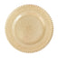 8-Pack Glass Round Charger Plates 12" in Gold with Beaded Rim & Cross-Stitch Pattern, Event Tabletop Decorative Dinner Charger Tableware