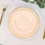 10-Pack Plastic 10" Dinner Plates in Nude with Gold Scalloped Rim - Disposable Large Party Plates