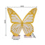 6.5ft White Gold Giant Butterfly Backdrop Party Prop, Free Standing Foamboard Monarch Butterfly Wings Photo Background