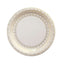 25-Pack Paper 7" Round Dessert Plates in White with Gold Basketweave Rim