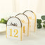 25-Pack 7" Disposable Table Numbers, White Free Standing Double Sided Table Number Place Cards with Metallic Gold Foil Numbers 1-25