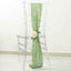 5 Pack Taffeta 6"x106" Chair Sashes Sage Green Accordion Crinkle Texture - Stylish Decor for Weddings & Gatherings