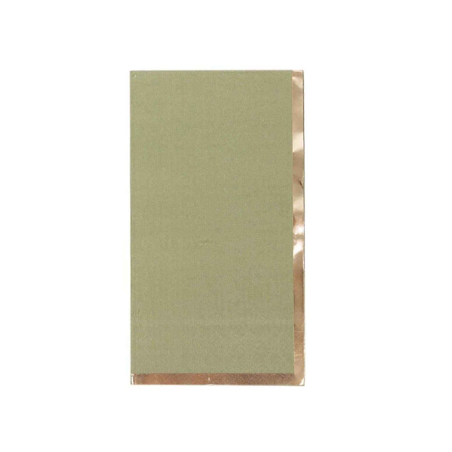 50-Pack Paper Dinner Napkins Dusty Sage Green with Gold Foil Edge 2 Ply - Stylish Disposable Napkins