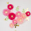 Set of 21 Tissue Paper Flowers Pom Poms Decor Kit â€“ Blush Pink 3D Chrysanth Floral Wall Decor with Butterflies & Olive Leaves - 8",10",12"