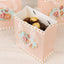 12-Pack Favor Bags Vintage Rose Floral Tea Party, Dusty Rose Paper Goodie Gift Bags with Ribbon Handles, 6"x7"x3"