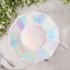 25-Pack Paper 9" Decagon Dinner Plates in Iridescent - Disposable Geometric Party Plates for Disco & Space Themed Events