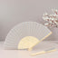 5 Pack Silver Asian Silk Folding Fans Party Favors, Oriental Folding Fan Favors